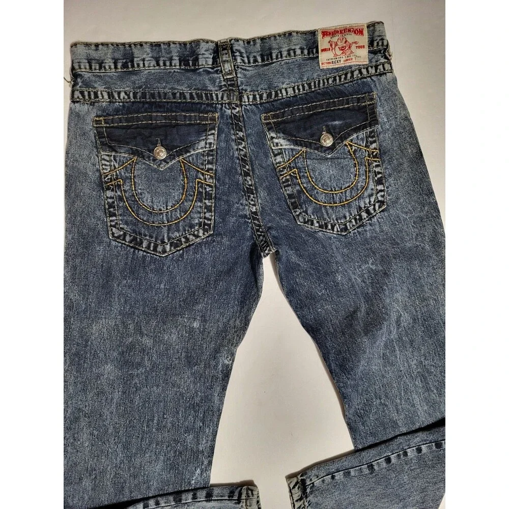 True Religion Geno Ricky Super T Straight Jeans Size 42x30 Blue